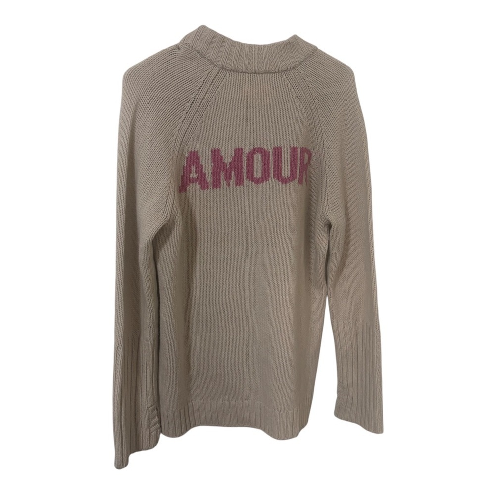 Zadig & Voltaire 100% merino wool Valmy we amour vneck sweater size S - Picture 3 of 15